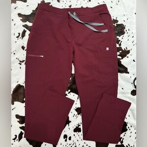 FIGS Yola Skinny Scrub Pants Medium tall Burgundy
